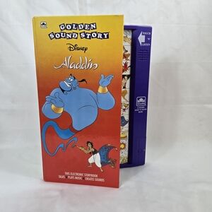 Disney Vintage Aladdin Golden Sound Electronic Storybook Music Talks Works! 1992